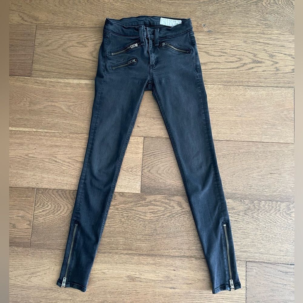 Women’s Rag & Bone Zipper ‘Washed Black’ Jeans size 24.  Great condition!
